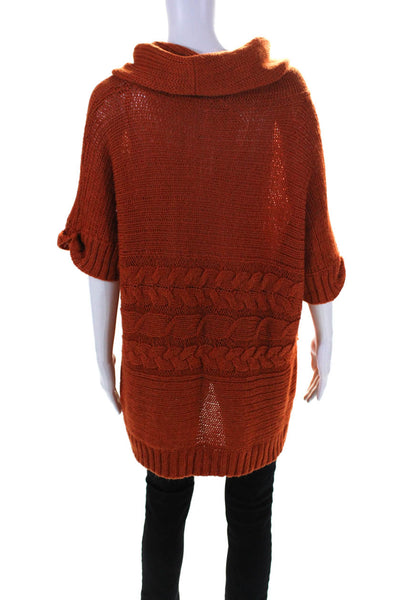 Michael Michael Kors Womens Short Sleeved Turtleneck Sweater Orange Size 2X