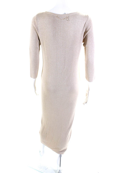 Patrizia Pepe Womens Long Sleeves Pullover Sweater Dress Beige Size 2