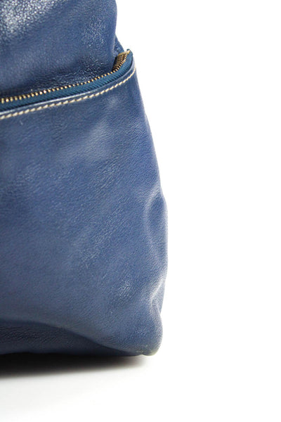 Dooney & Bourke Womens Medallion Darted Zip Adjustable Strap Hobo Handbag Blue