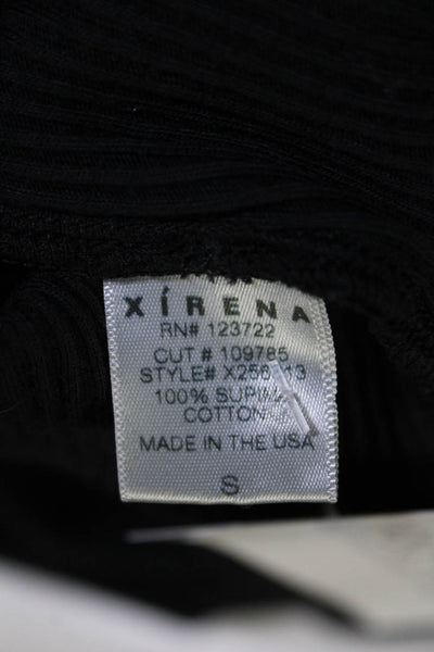 Xirena Womens Half Button Henley Shirt Black Cotton Size Small