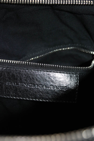 Balenciaga Paris Womens Leather Quilted Matelasse Shoulder Handbag Black