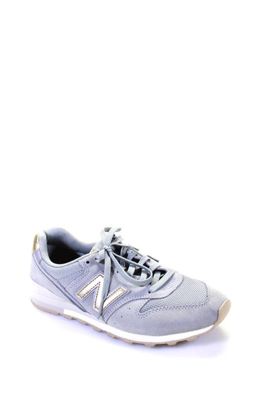 New Balance Womens Suede Gold Leather Trim Low Top Athletic Sneakers Gray Size 7