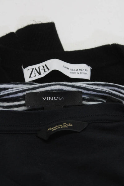 Zara Massimo Dutti Vince Womens Striped Pullover Tops Black Size M L XL Lot 3