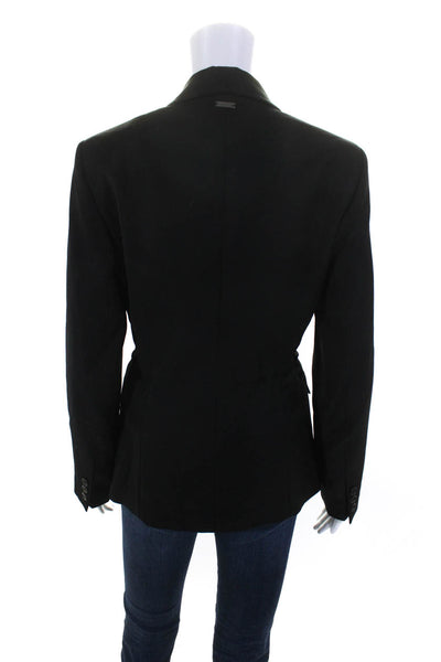 SLVR x Adidas Womens Black One Button Tie Front Long Sleeve Blazer Size L