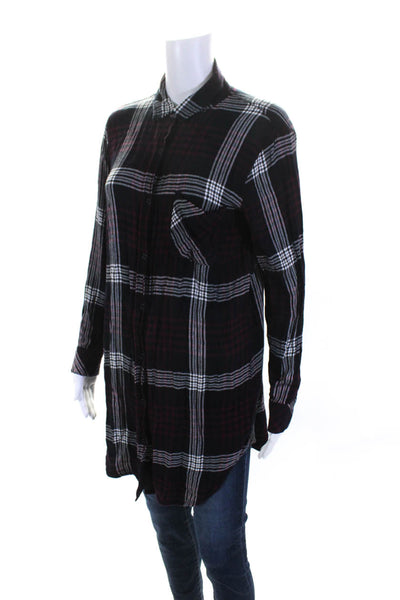 Rails Womens Red Black Plaid Collar Long Sleeve Button Down Shirt Size M