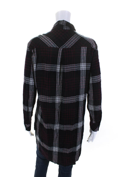 Rails Womens Red Black Plaid Collar Long Sleeve Button Down Shirt Size M