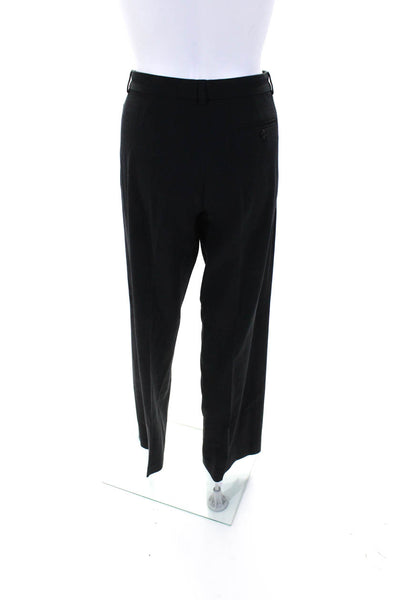 Emporio Armani Womens Dark Gray Mid-Rise Pleated Wide Leg Dress Pants Size 8