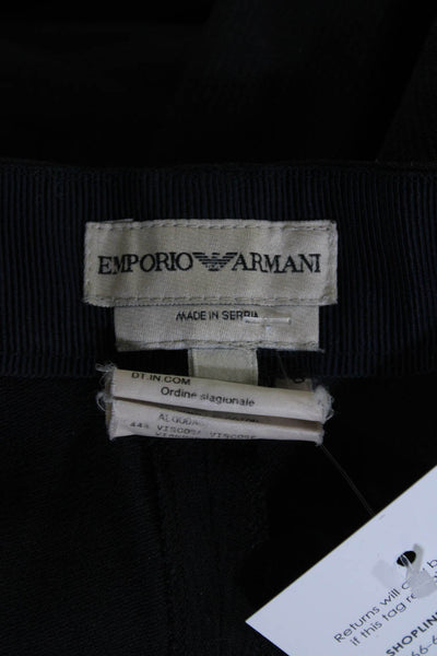 Emporio Armani Womens Dark Gray Mid-Rise Pleated Wide Leg Dress Pants Size 8