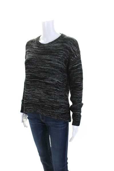 One Grey Day Womens Long Sleeved Open Back Pullover Sweater Black White Size S