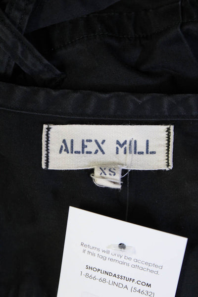 Alex Mill Womens Gray Crew Neck Zip Front Long Sleeve Jumpsuit Size XS