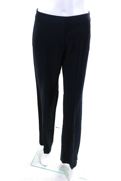 Rebecca Taylor Womens Zipper Fly High Rise Pleated Trouser Pants Navy Size 4