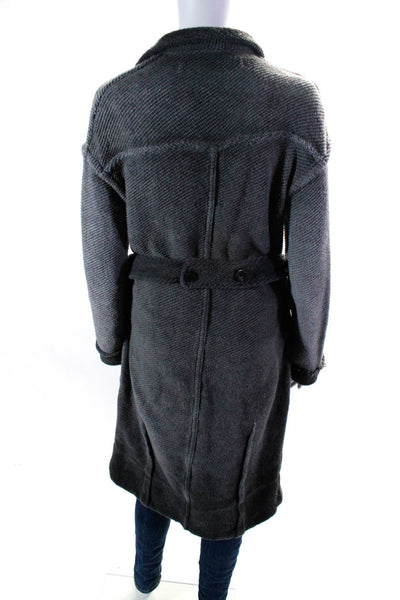 Raquel Allegra Women's Button Front Long Knit Jacket Gray Size 0