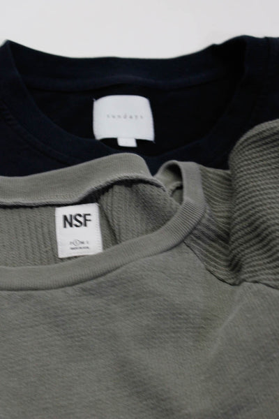 Sundays NSF Women's Crewneck Pullover Sweaters Navy Green Size 1 S Lot 2