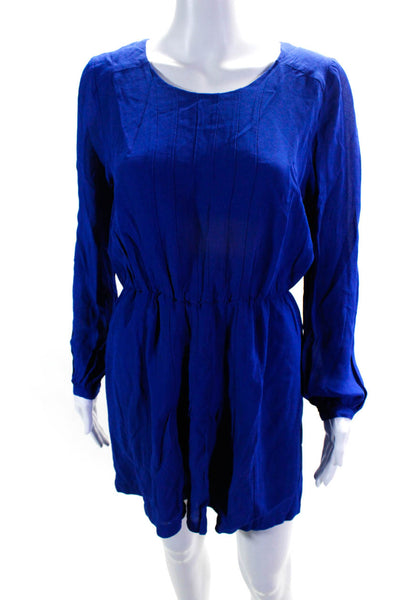 Twelfth Street Cynthia Vincent Womens Long Sleeve Crepe Mini Dress Blue Medium