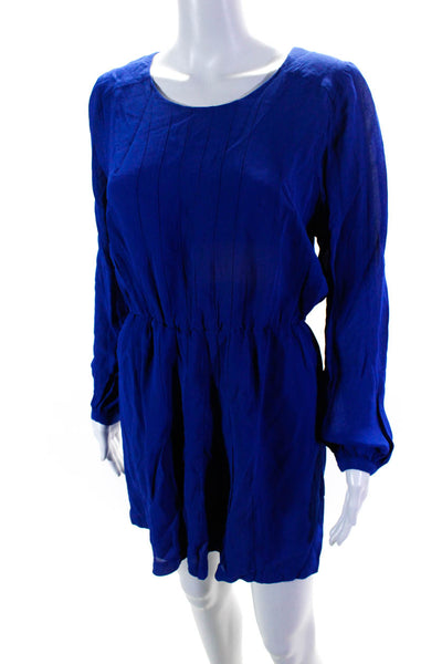 Twelfth Street Cynthia Vincent Womens Long Sleeve Crepe Mini Dress Blue Medium