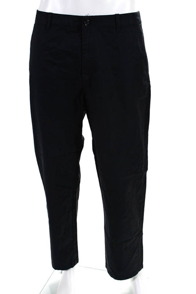 Calvin Klein Mens Straight Leg Casual Pants Black Cotton Size 32X30