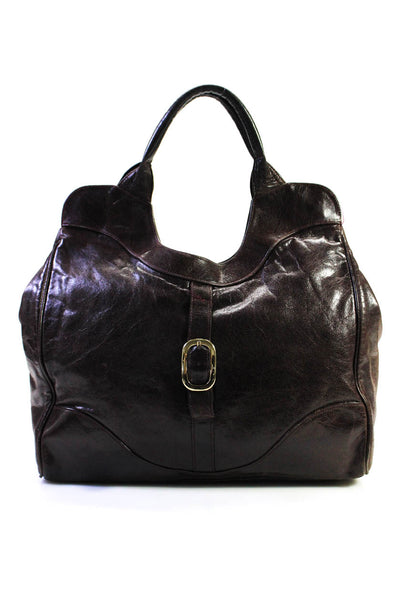 Foley + Corinna Womens Double Handle Pocket Front Large Shoulder Handbag Brown