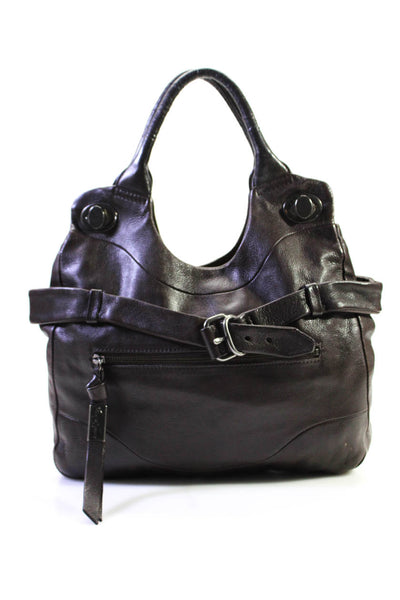 Foley + Corinna Womens Double Handle Pocket Front Medium Shoulder Handbag Brown