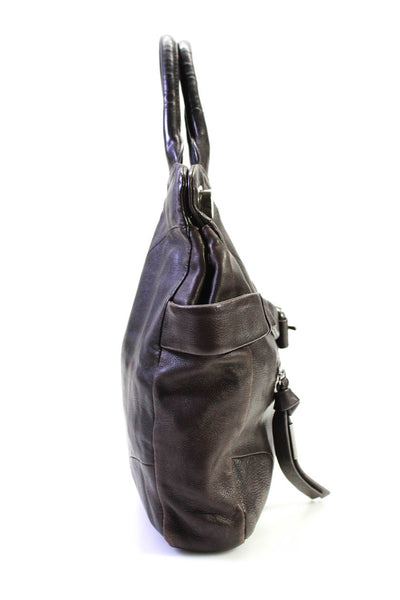 Foley + Corinna Womens Double Handle Pocket Front Medium Shoulder Handbag Brown
