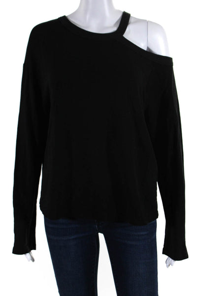 Rag & Bone Jean Womens Long Sleeve Cut Out Scoop Neck Sweatshirt Black Small