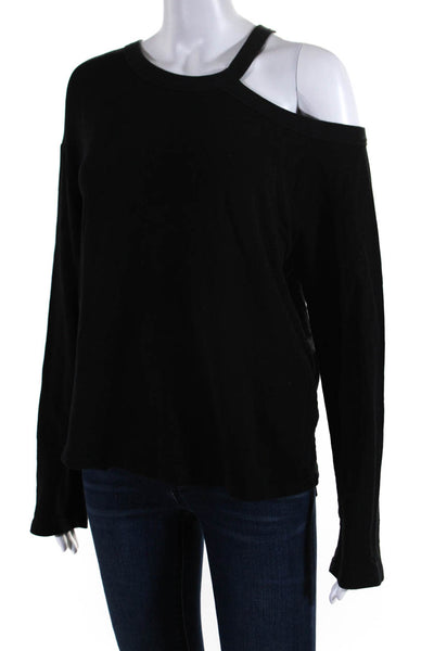 Rag & Bone Jean Womens Long Sleeve Cut Out Scoop Neck Sweatshirt Black Small