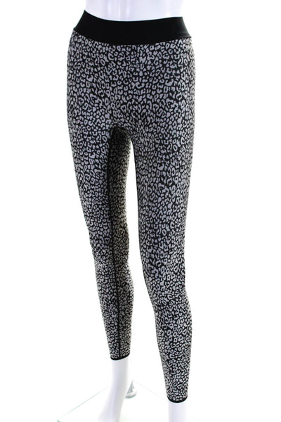 Ultracor Womens Leopard Print High Waist Leggings Pants Black White Size XS