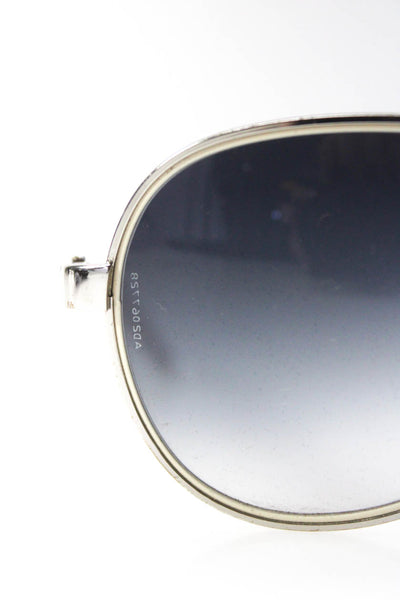 Dolce and Gabbana Womens Silver Toned Round Aviator Sunglasses White 135mm