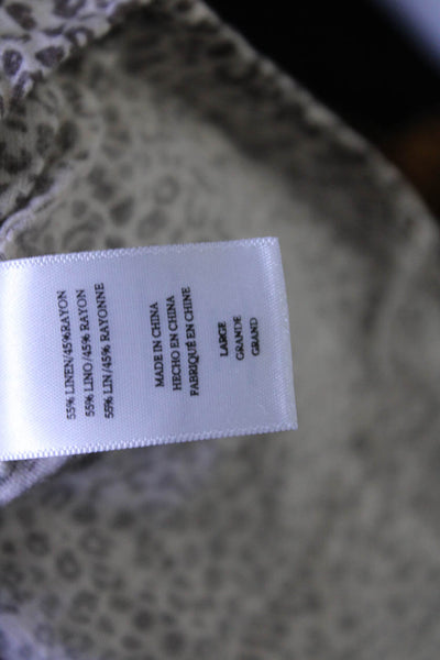 Rails Women's Short Sleeves Smoked Waist Flare Animal Print Mini Dress Size L