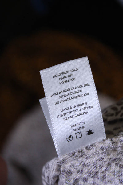 Rails Women's Short Sleeves Smoked Waist Flare Animal Print Mini Dress Size L