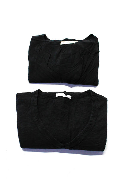 Velvet Wilt Women's V-Neck Long Sleeves Blouse Black Size M Lot 2