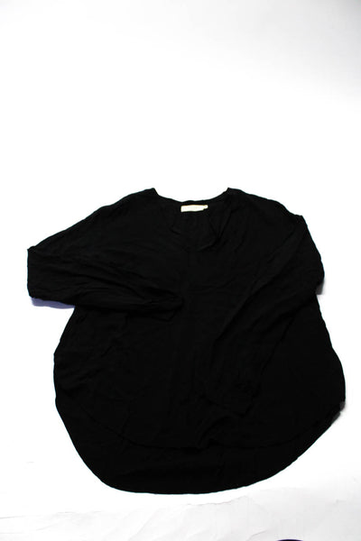 Velvet Wilt Women's V-Neck Long Sleeves Blouse Black Size M Lot 2