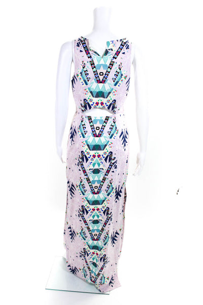 Mara Hoffman Womens Aztec Print Cut Out Split Hem Maxi Dress Multicolor Size 6