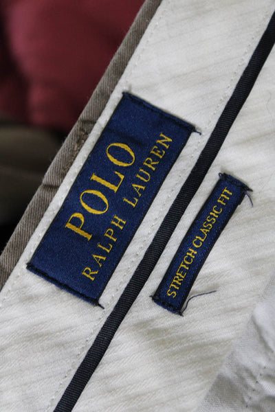 Polo Ralph Lauren Men's Button Closure Flat Front Straight Leg Pant Tan Size 33