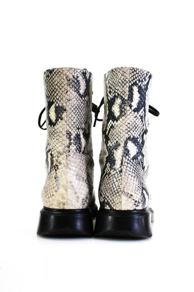 Stuart Weitzman Womens Animal Print Round Toe Mid-Calf Boots Beige Size 8