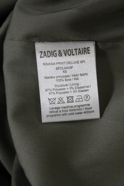 Zadig & Voltaire Deluxe Women Silk Rimana Print Blouson Dress Multicolor Size XS