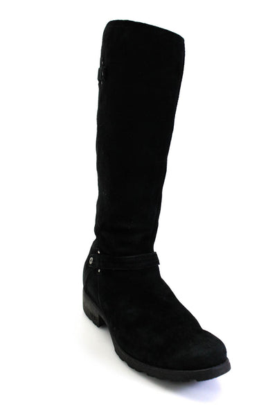 Ugg Women's Round Toe Suede Zip Closure Knee High Boot Black Size 8.5