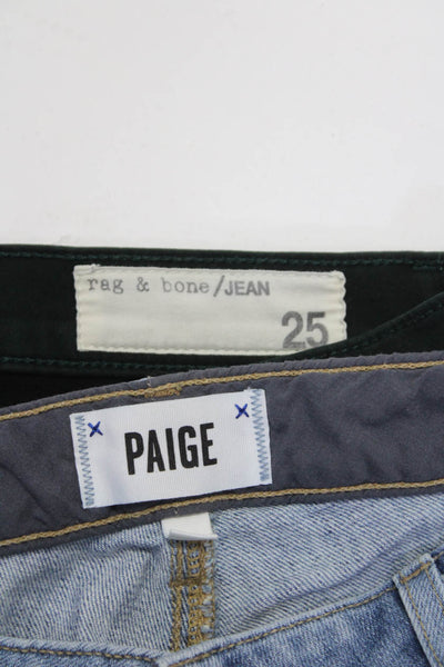 Rag & Bone Jean Paige Womens Green Mid-Rise Skinny Leg Jeans Size 25 24 lot 2