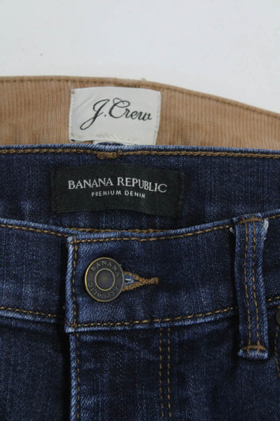 Banana Republic J Crew Girl Friend Corduroy Jeans Blue Brown Size 28 Lot 2