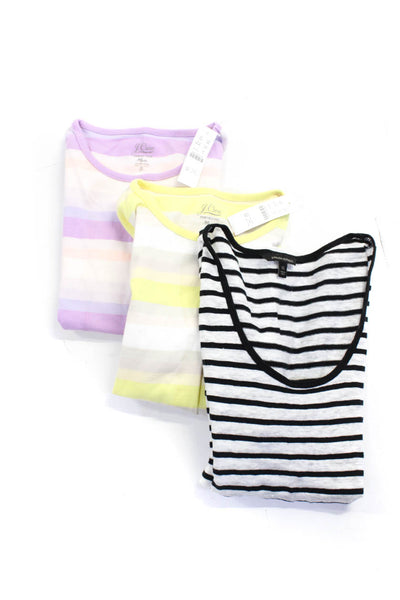 J Crew Banana Republic Womens Cotton Striped Print T-Shirts Pink Size XS S Lot 3