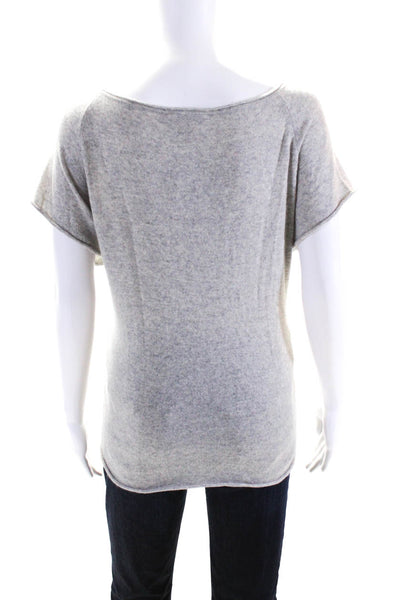 Calypso Saint Barth Women's Short Sleeves Sequin Cashmere Sweater Gray Size L
