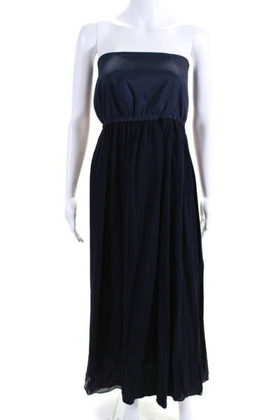 Viva Aviva Women's Square Neck Sleeveless Flare Maxi Dress Navy Blue Size S