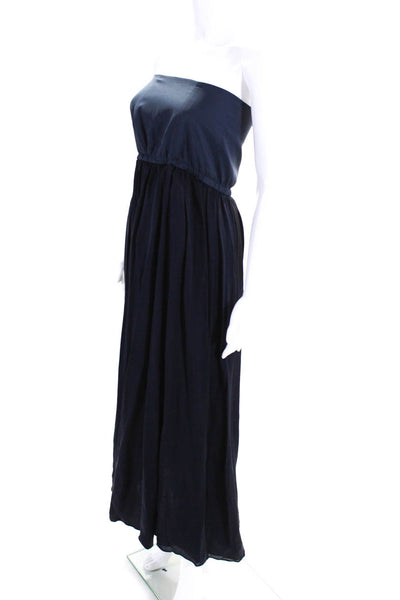 Viva Aviva Women's Square Neck Sleeveless Flare Maxi Dress Navy Blue Size S