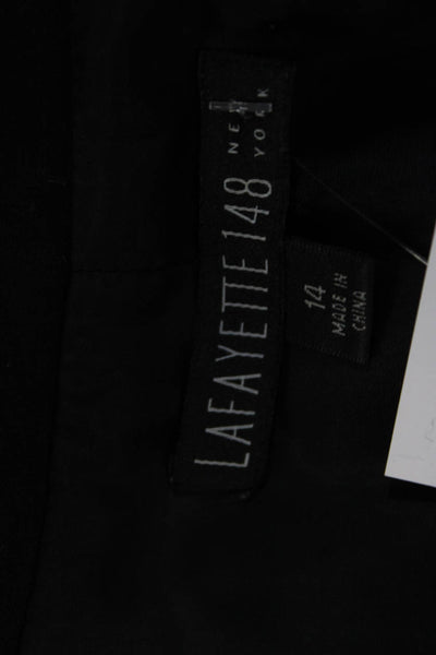 Lafayette 148 New York Womens Peaked Lapel Two Button Short Blazer Black Size 14