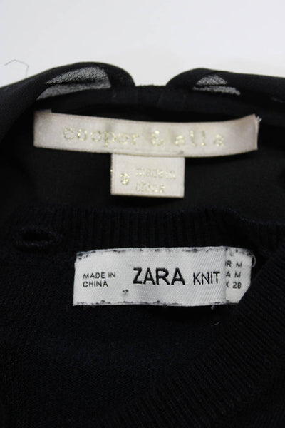Cooper & Ella Zara Knit Womens Blouse Crew Neck Sweater Size Small Medium Lot 2