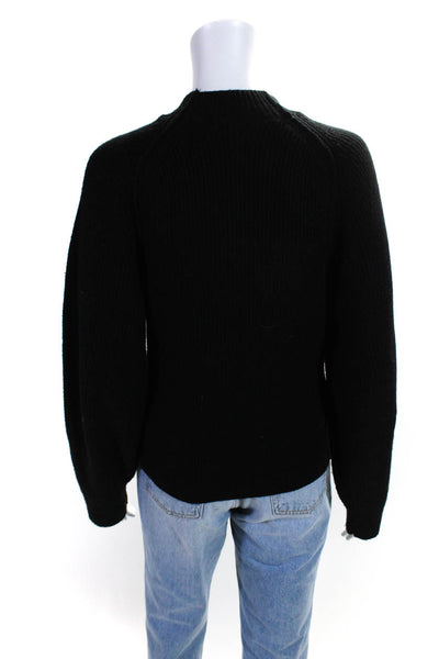 COS Womens Ribbed Long Sleeves Turtleneck Sweater Black Wool Size Extra Small