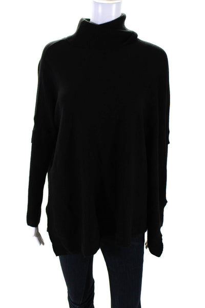 Charlie Womens Cashmere Knit Turtleneck Long Sleeve Sweater Black Size S