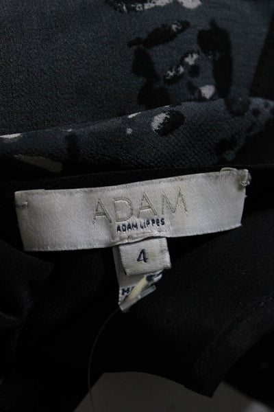 Adam Adam Lippes Womens Scoop Neck Abstract Silk Tank Top Black Gray Size 4