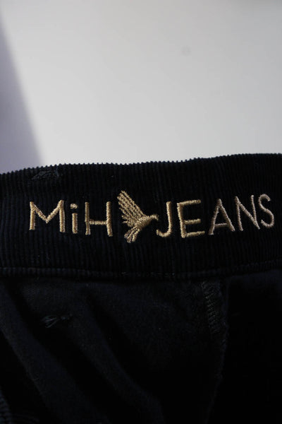 MiH Jeans Womens Mid Rise Marrakesh Kick Flare Corduroy Jeans Navy Blue Size 29