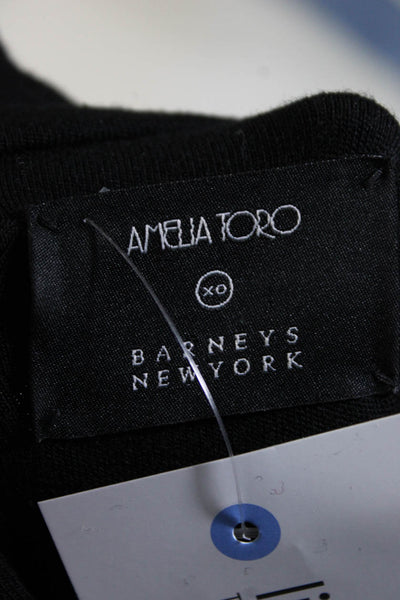 Amelia Toro Womens Back Zip Long Sleeve Mock Neck Tiered Dress Black Size 4