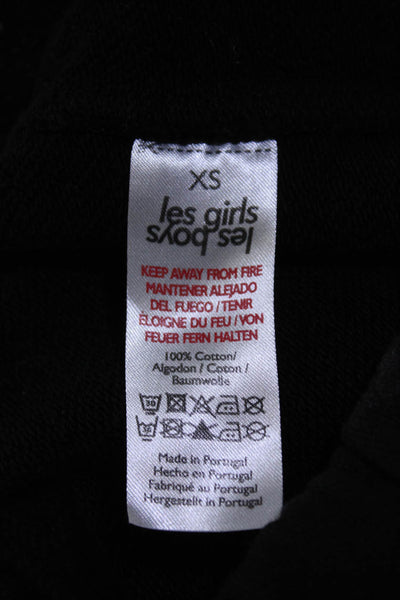 Les Girls Les Boys Womens Logo Print Sweatpants Black Size Extra Small